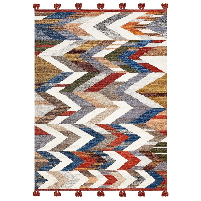 Dywan wełniany kilim 160 x 230 cm wielokolorowy KANAKERAVAN