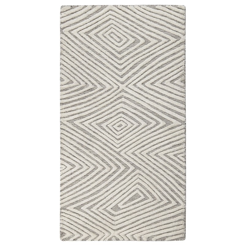 Dywan wełniany 80 x 150 cm biało-szary GOKSUN