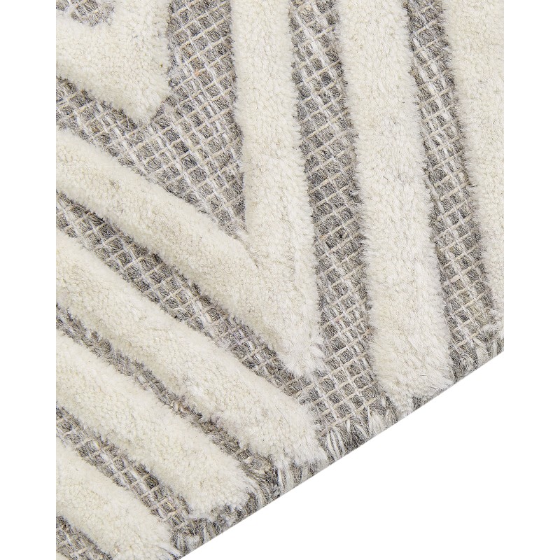 Dywan wełniany 80 x 150 cm biało-szary GOKSUN
