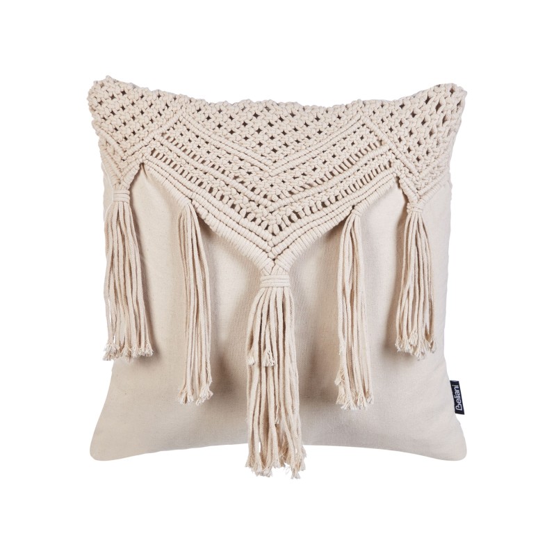 Zestaw 2 poduszek dekoracyjnych BEDADI Bawełna 45 x 45 cm Jasnobeżowy Wzór geometryczny