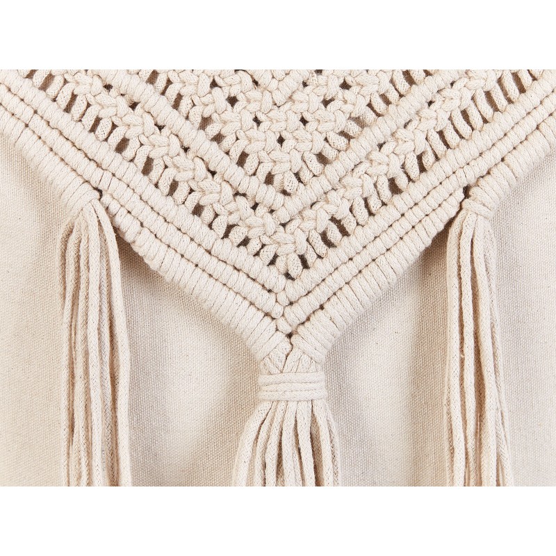 Zestaw 2 poduszek dekoracyjnych BEDADI Bawełna 45 x 45 cm Jasnobeżowy Wzór geometryczny