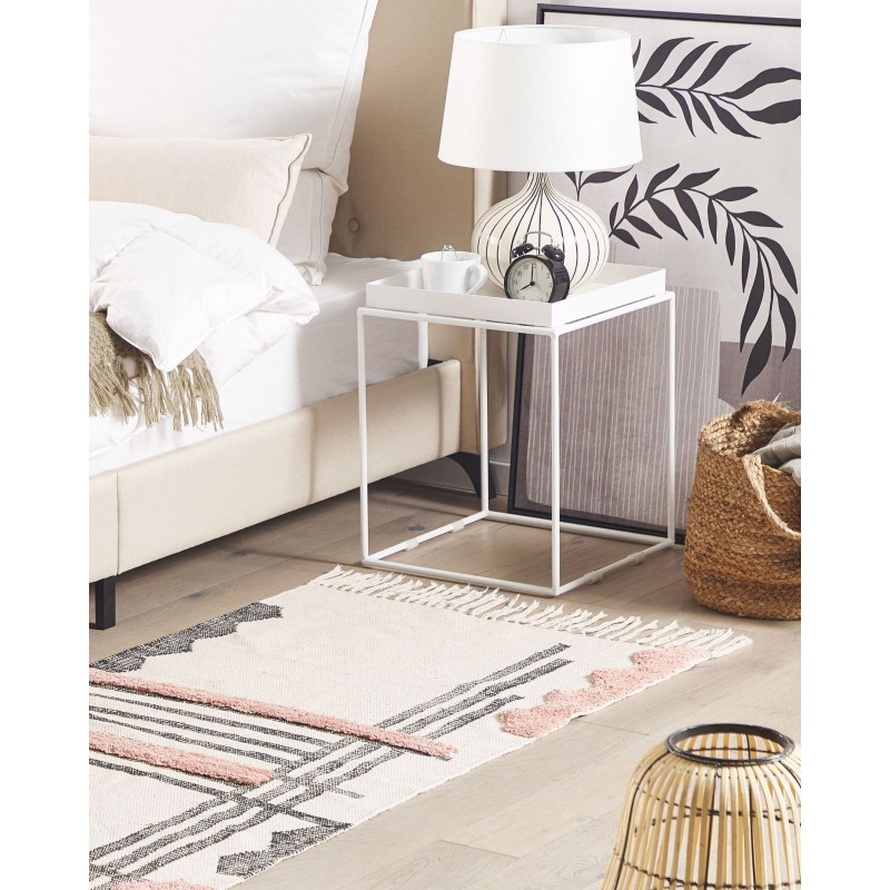 Dywan bawełniany 80 x 150 cm beżowo-czarny MURADIYE