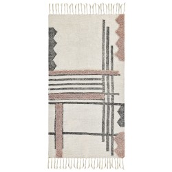 Dywan bawełniany 80 x 150 cm beżowo-czarny MURADIYE