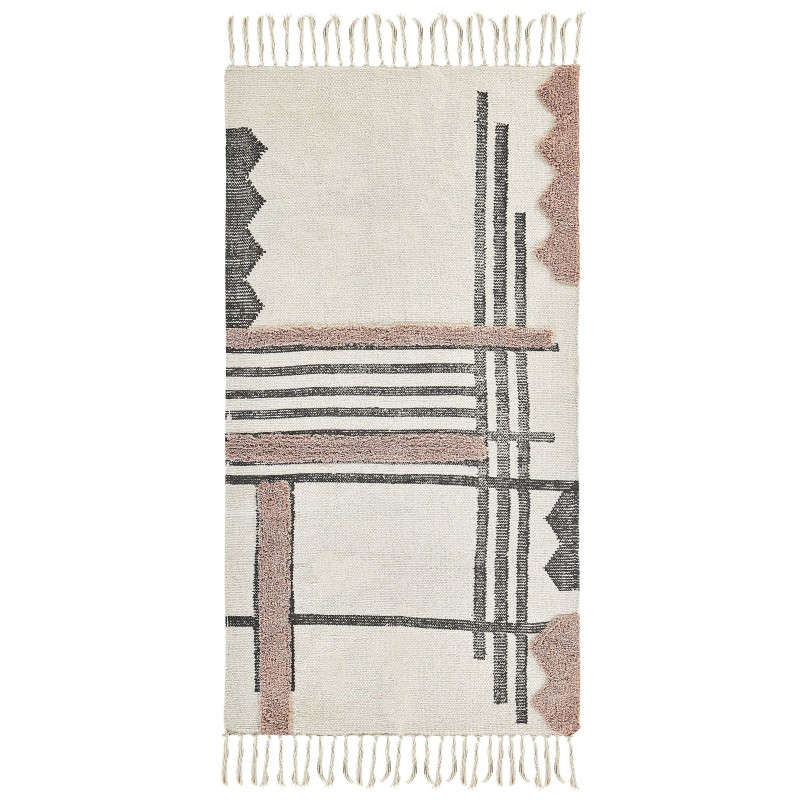 Dywan bawełniany 80 x 150 cm beżowo-czarny MURADIYE