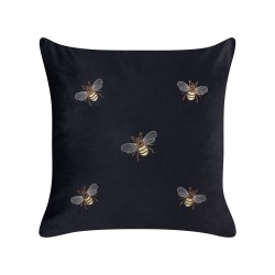 Zestaw 2 poduszek dekoracyjnych TALINUM Welur 45 x 45 cm Czarny Wzór zwierzęcy