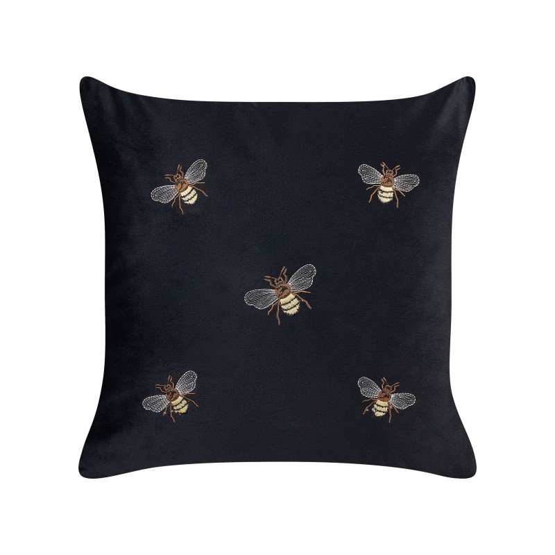 Zestaw 2 poduszek dekoracyjnych TALINUM Welur 45 x 45 cm Czarny Wzór zwierzęcy