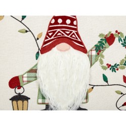 Zestaw 2 poduszek dekoracyjnych GNOME Bawełna 45 x 45 cm Biały Wzór świąteczny