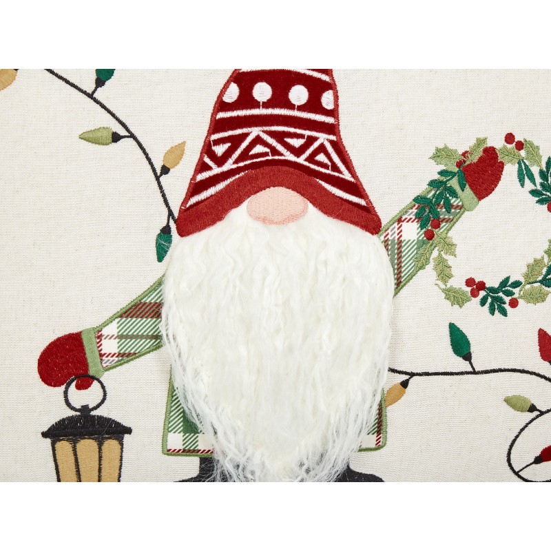 Zestaw 2 poduszek dekoracyjnych GNOME Bawełna 45 x 45 cm Biały Wzór świąteczny