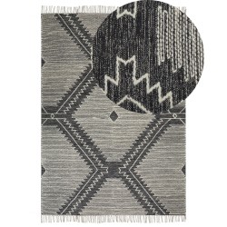 Dywan bawełniany 160 x 230 cm biało-czarny ARBAA