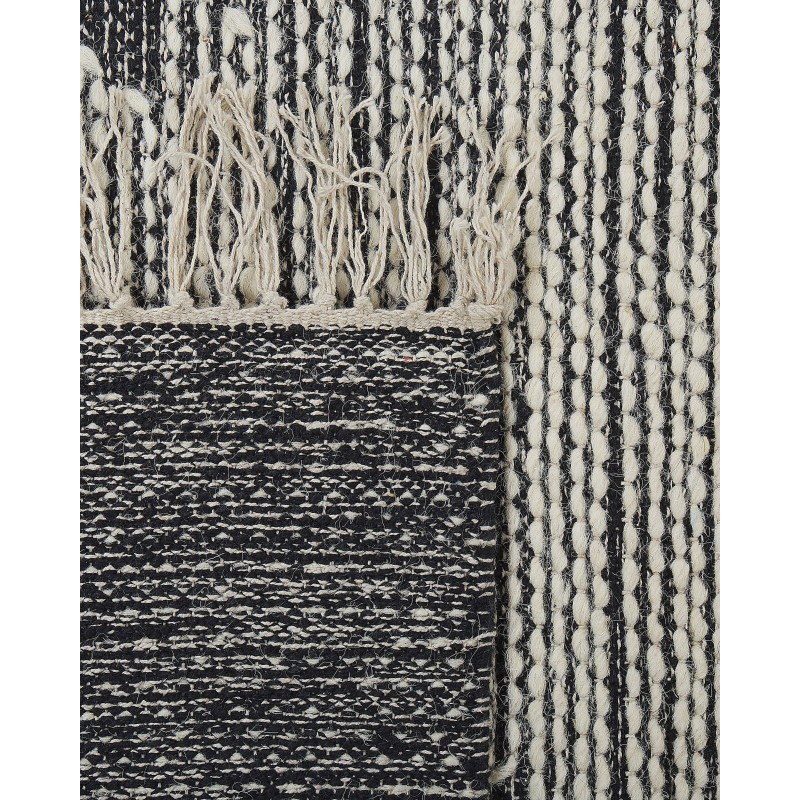 Dywan bawełniany 160 x 230 cm biało-czarny ARBAA