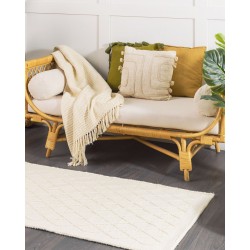 Dywan wełniany 80 x 150 cm złamana biel ERZIN