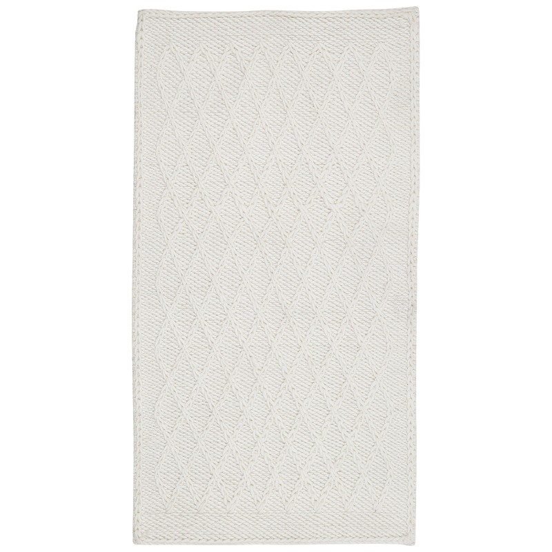 Dywan wełniany 80 x 150 cm złamana biel ERZIN