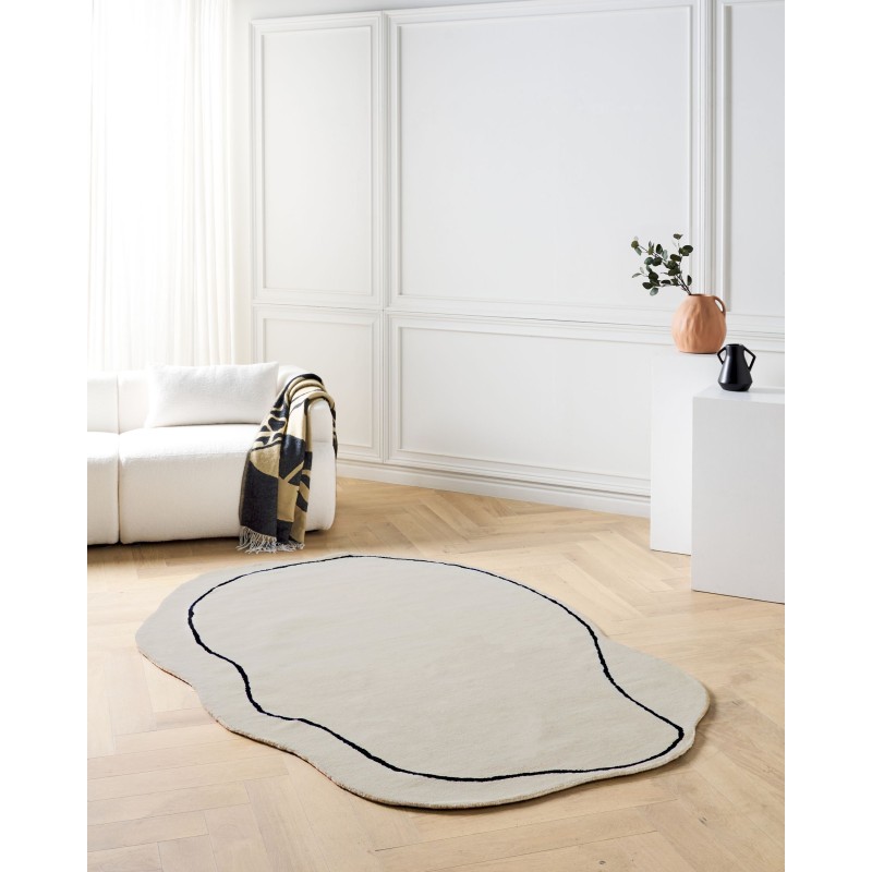 Dywan z wiskozy 160 x 230 cm beżowy DERA