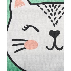 Dywan dziecięcy bawełniany koci wzór 60 x 90 cm zielony HOWRAH