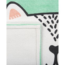 Dywan dziecięcy bawełniany koci wzór 60 x 90 cm zielony HOWRAH