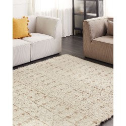 Dywan z tkaniny konopnej 200 x 300 cm beżowy SANAO