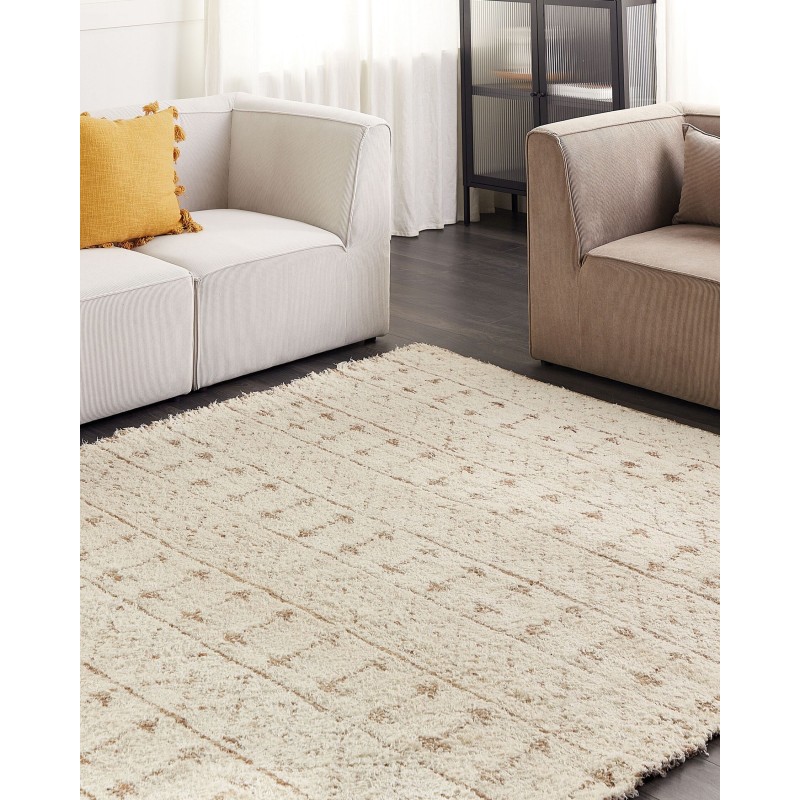 Dywan z tkaniny konopnej 200 x 300 cm beżowy SANAO