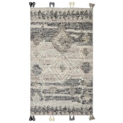 Dywan wełniany kilim 80 x 150 cm szary ARATASHEN