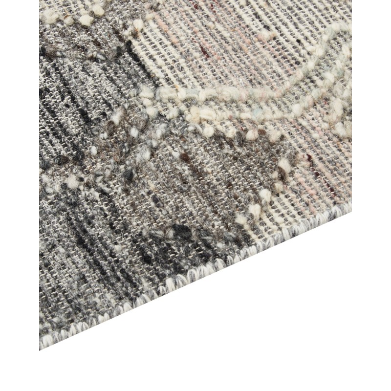 Dywan wełniany kilim 80 x 150 cm szary ARATASHEN