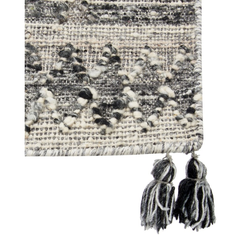 Dywan wełniany kilim 80 x 150 cm szary ARATASHEN