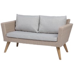 Zestaw ogrodowy ze stolikiem dla 4 osób VITTORIA Technorattan Szary