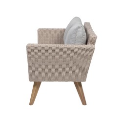 Zestaw ogrodowy ze stolikiem dla 4 osób VITTORIA Technorattan Szary