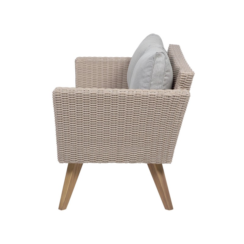 Zestaw ogrodowy ze stolikiem dla 4 osób VITTORIA Technorattan Szary