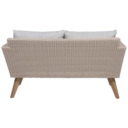 Zestaw ogrodowy ze stolikiem dla 4 osób VITTORIA Technorattan Szary