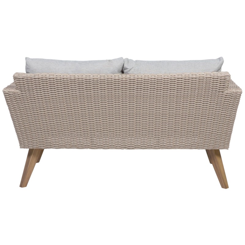 Zestaw ogrodowy ze stolikiem dla 4 osób VITTORIA Technorattan Szary