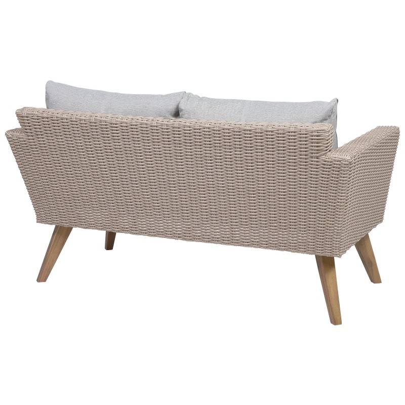 Zestaw ogrodowy ze stolikiem dla 4 osób VITTORIA Technorattan Szary