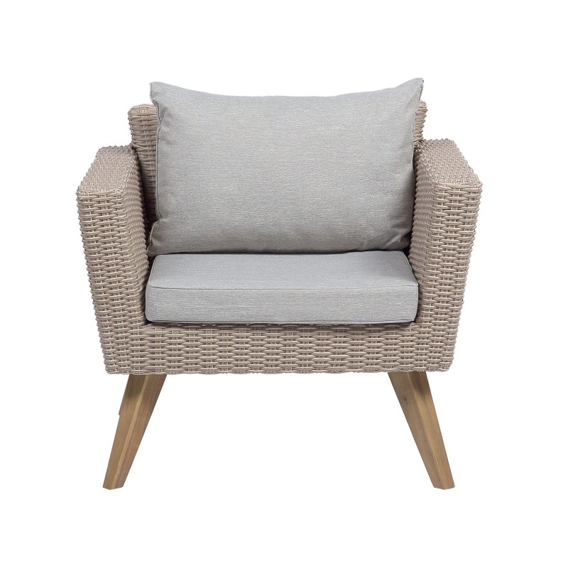 Zestaw ogrodowy ze stolikiem dla 4 osób VITTORIA Technorattan Szary