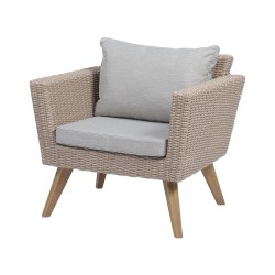 Zestaw ogrodowy ze stolikiem dla 4 osób VITTORIA Technorattan Szary