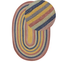 Dywan owalny z juty 70 x 100 cm wielokolorowy PEREWI