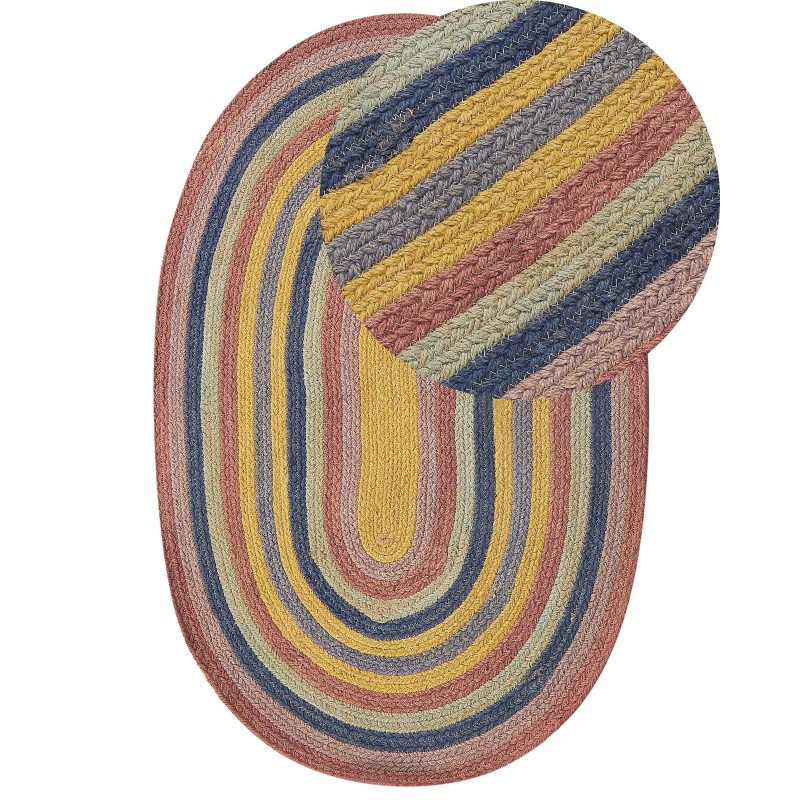 Dywan owalny z juty 70 x 100 cm wielokolorowy PEREWI
