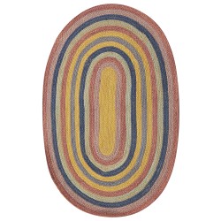 Dywan owalny z juty 70 x 100 cm wielokolorowy PEREWI