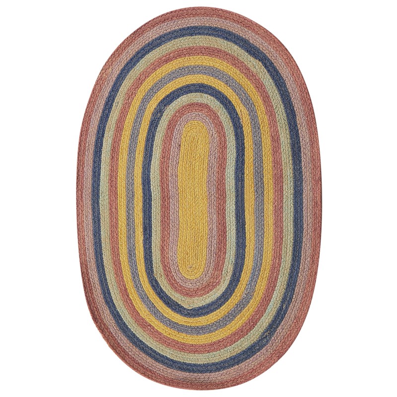 Dywan owalny z juty 70 x 100 cm wielokolorowy PEREWI