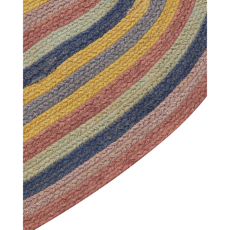 Dywan owalny z juty 70 x 100 cm wielokolorowy PEREWI