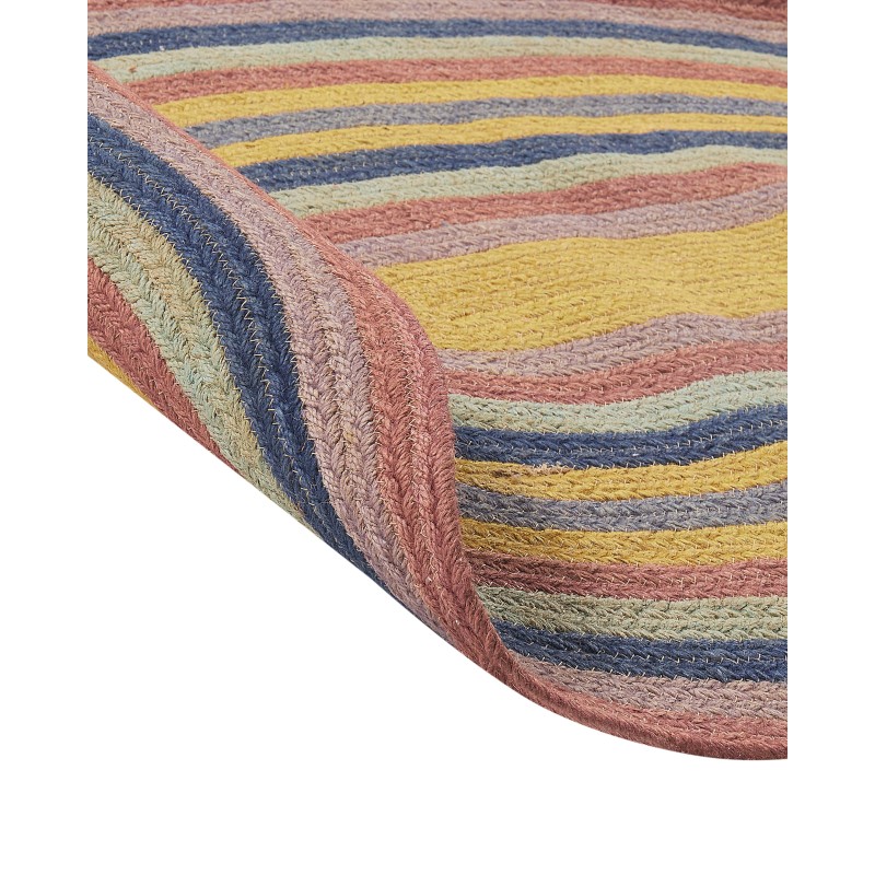 Dywan owalny z juty 70 x 100 cm wielokolorowy PEREWI