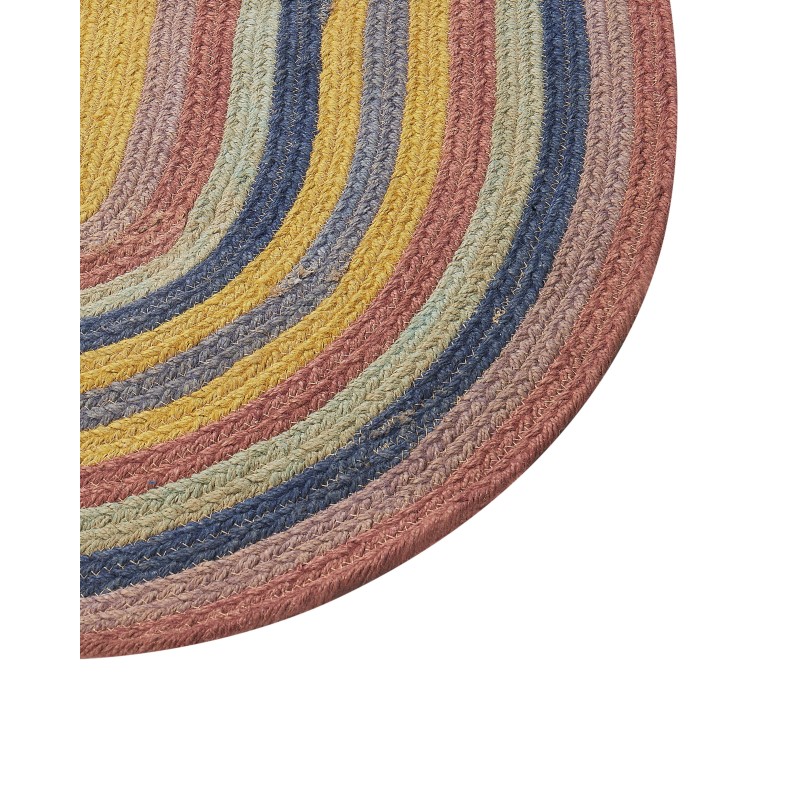 Dywan owalny z juty 70 x 100 cm wielokolorowy PEREWI