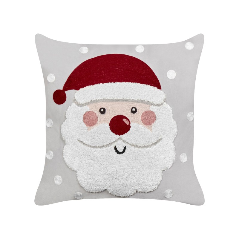 2 poduszki welurowe motyw świąteczny 45 x 45 cm szare SWEETENER