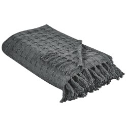 Narzuta na łóżko BERE Bawełna 220 x 240 cm Ciemnoszary