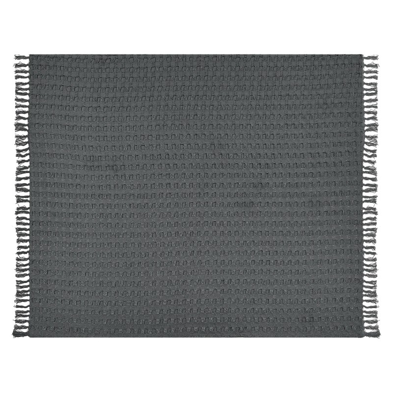 Narzuta na łóżko BERE Bawełna 220 x 240 cm Ciemnoszary