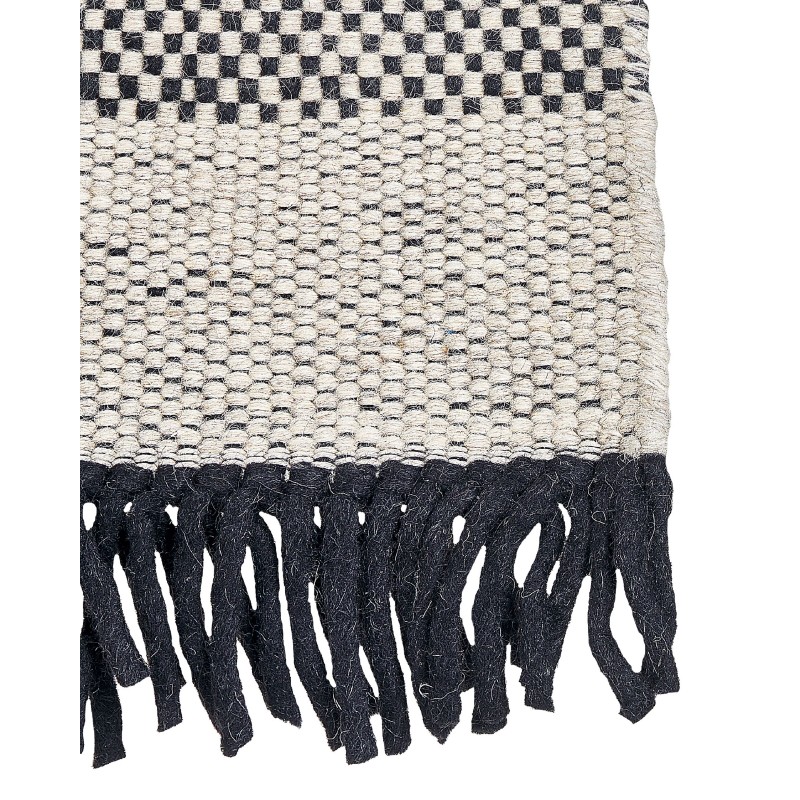 Dywan wełniany 140 x 200 cm beżowo-czarny YAZLIK