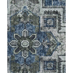 Dywan 80 x 300 cm szary z niebieskim KOTTAR