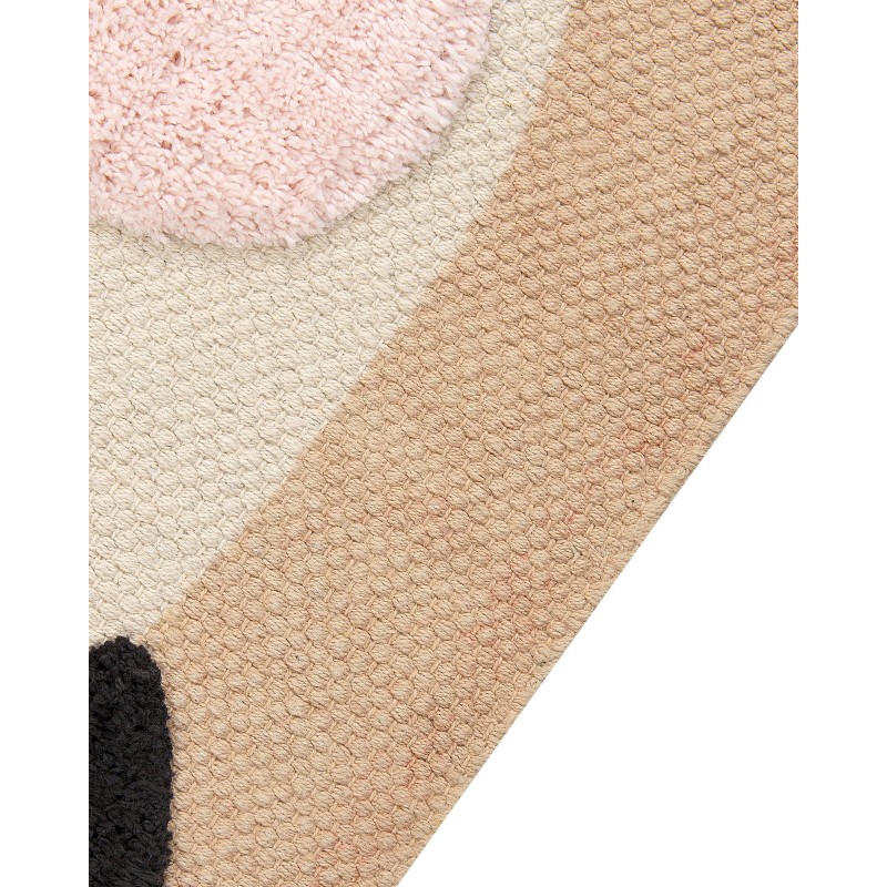 Dywan dziecięcy bawełniany motyw pandy 80 x 150 cm beżowy BUNAN