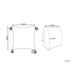 Poduszka dekoracyjna BILOBA Bawełna 45 x 45 cm Żółty Wzór kwiatowy
