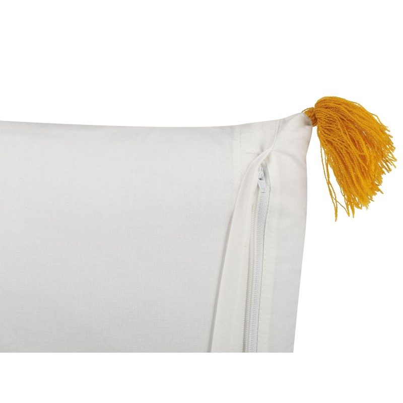 Poduszka dekoracyjna BILOBA Bawełna 45 x 45 cm Żółty Wzór kwiatowy