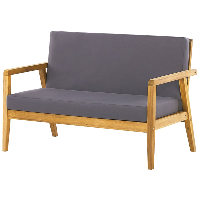 Zestaw ogrodowy ze stolikiem dla 4 osób PALLANO Drewno akacjowe Ciemnoszary