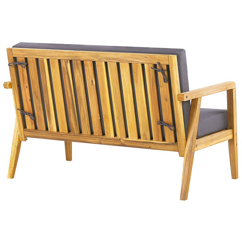 Zestaw ogrodowy ze stolikiem dla 4 osób PALLANO Drewno akacjowe Ciemnoszary