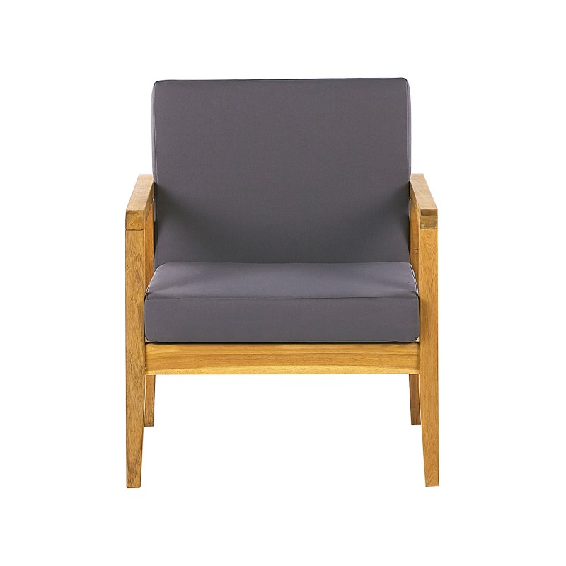 Zestaw ogrodowy ze stolikiem dla 4 osób PALLANO Drewno akacjowe Ciemnoszary